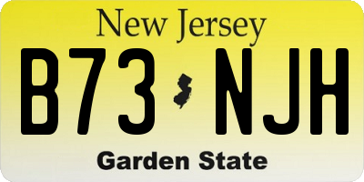 NJ license plate B73NJH