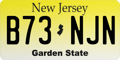 NJ license plate B73NJN