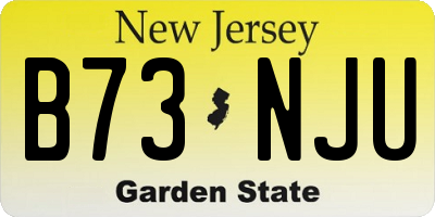 NJ license plate B73NJU