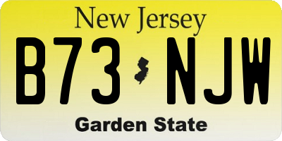 NJ license plate B73NJW