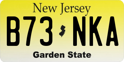 NJ license plate B73NKA