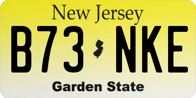 NJ license plate B73NKE