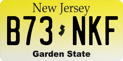NJ license plate B73NKF