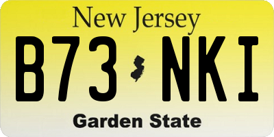 NJ license plate B73NKI