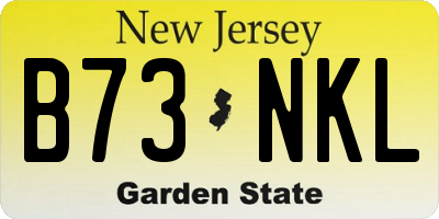 NJ license plate B73NKL