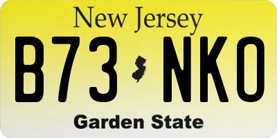 NJ license plate B73NKO