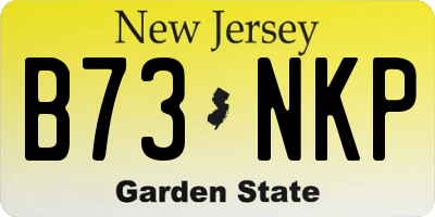 NJ license plate B73NKP