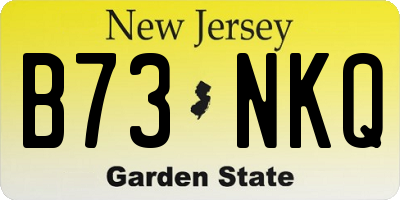 NJ license plate B73NKQ