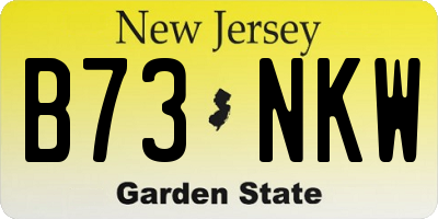 NJ license plate B73NKW