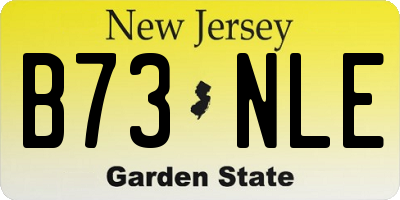 NJ license plate B73NLE