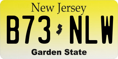 NJ license plate B73NLW