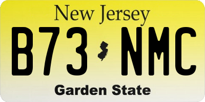 NJ license plate B73NMC
