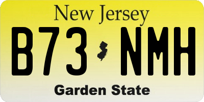 NJ license plate B73NMH