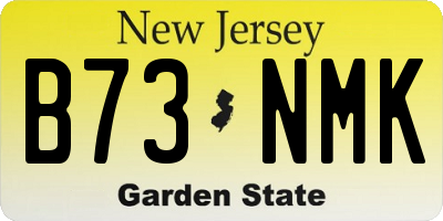 NJ license plate B73NMK