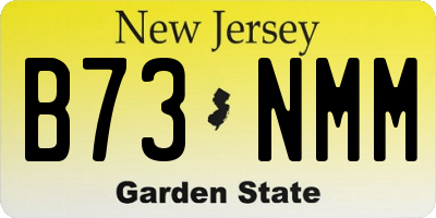 NJ license plate B73NMM