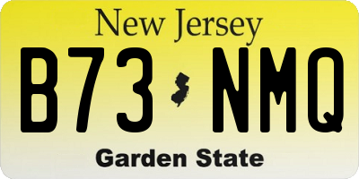 NJ license plate B73NMQ