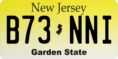 NJ license plate B73NNI