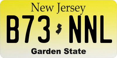 NJ license plate B73NNL