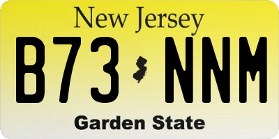 NJ license plate B73NNM