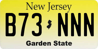 NJ license plate B73NNN