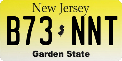 NJ license plate B73NNT