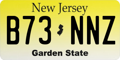 NJ license plate B73NNZ