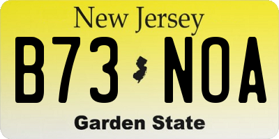 NJ license plate B73NOA