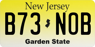 NJ license plate B73NOB