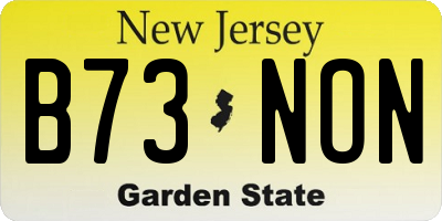 NJ license plate B73NON
