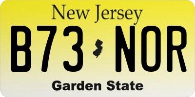 NJ license plate B73NOR