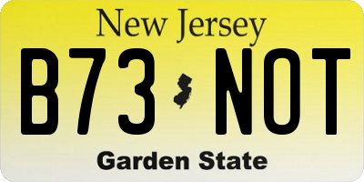 NJ license plate B73NOT