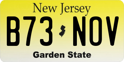NJ license plate B73NOV