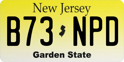 NJ license plate B73NPD