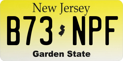 NJ license plate B73NPF