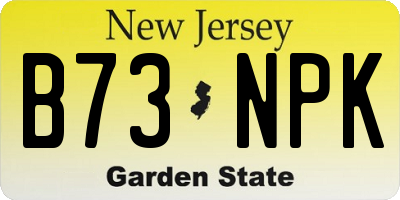 NJ license plate B73NPK