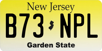 NJ license plate B73NPL