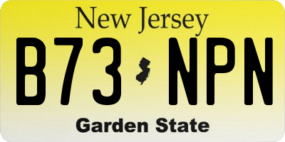 NJ license plate B73NPN