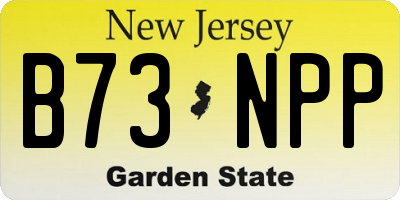 NJ license plate B73NPP