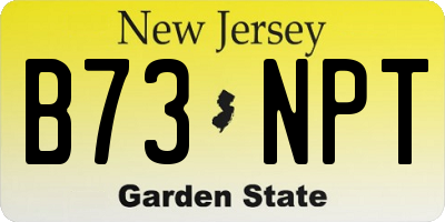 NJ license plate B73NPT