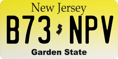NJ license plate B73NPV