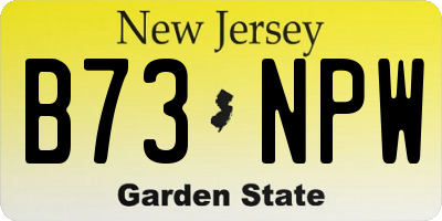 NJ license plate B73NPW