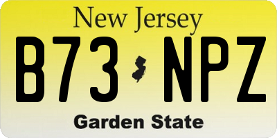 NJ license plate B73NPZ