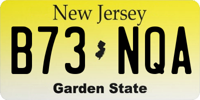 NJ license plate B73NQA