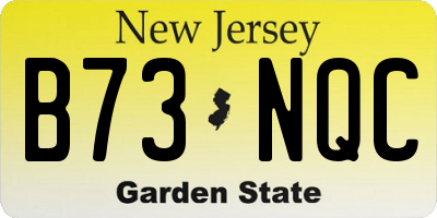 NJ license plate B73NQC