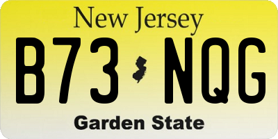 NJ license plate B73NQG