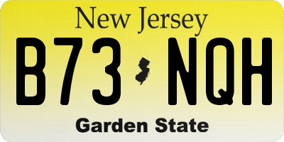 NJ license plate B73NQH