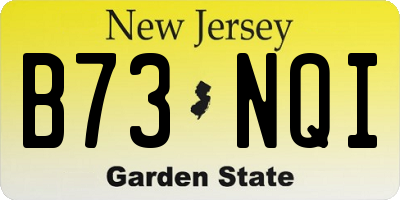NJ license plate B73NQI