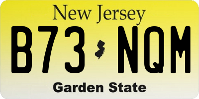 NJ license plate B73NQM