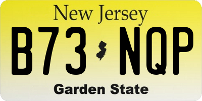 NJ license plate B73NQP