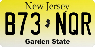 NJ license plate B73NQR